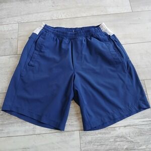 BirdDog Boom Extended Blue White Shorts Mens Medium Athletic Golf Gym